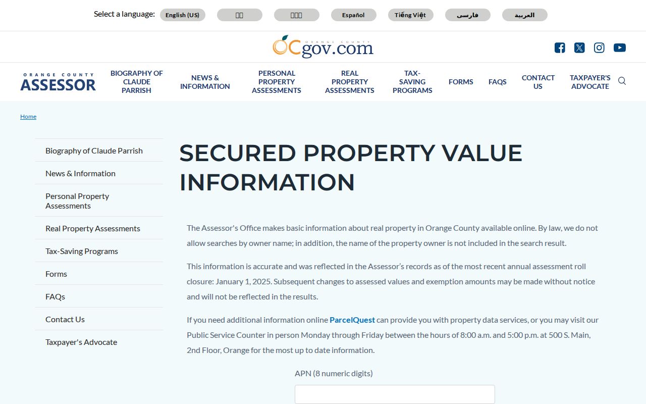 Seal Beach people search using Orange County assessor records