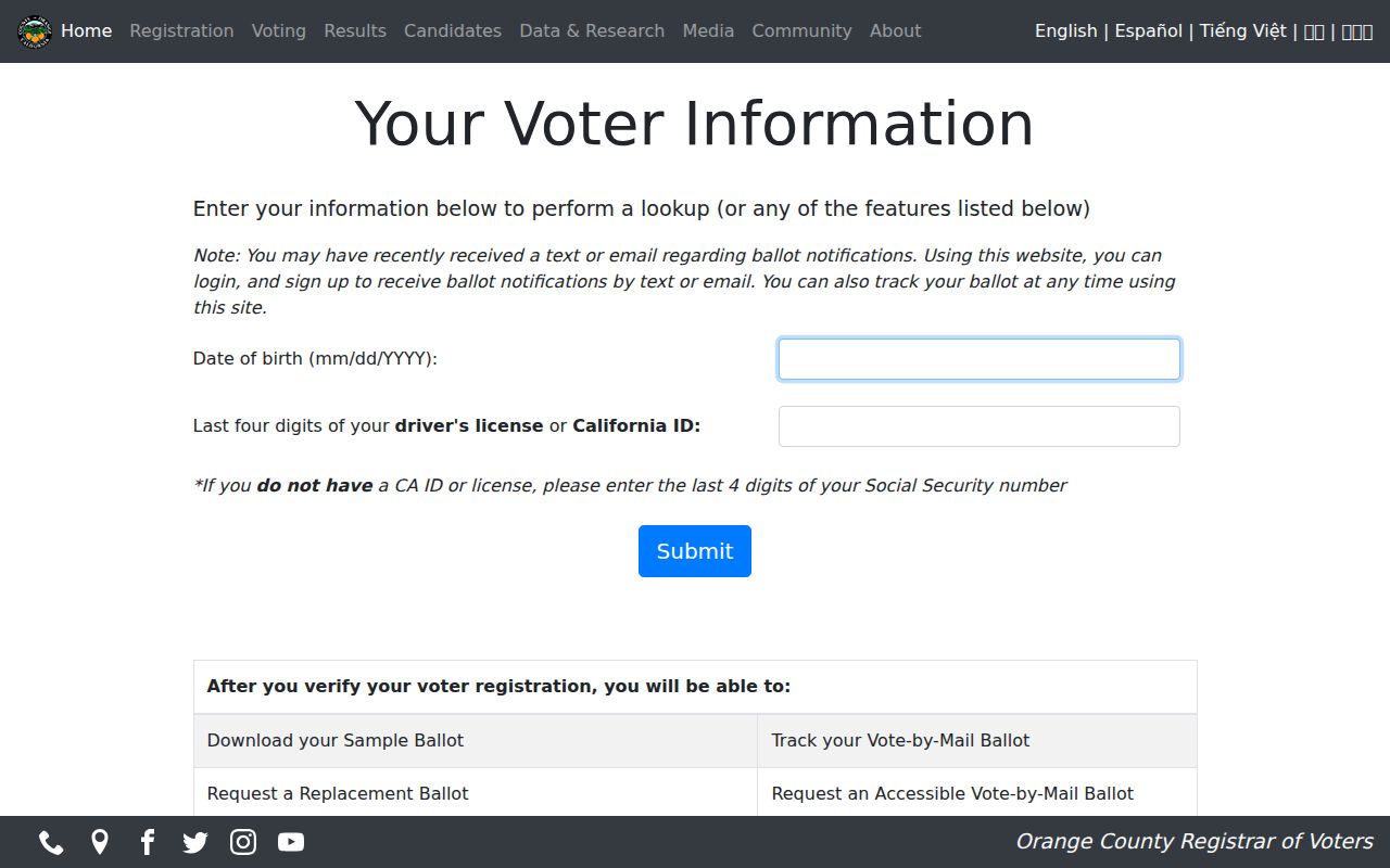 Seal Beach people search through Orange County voter lookup