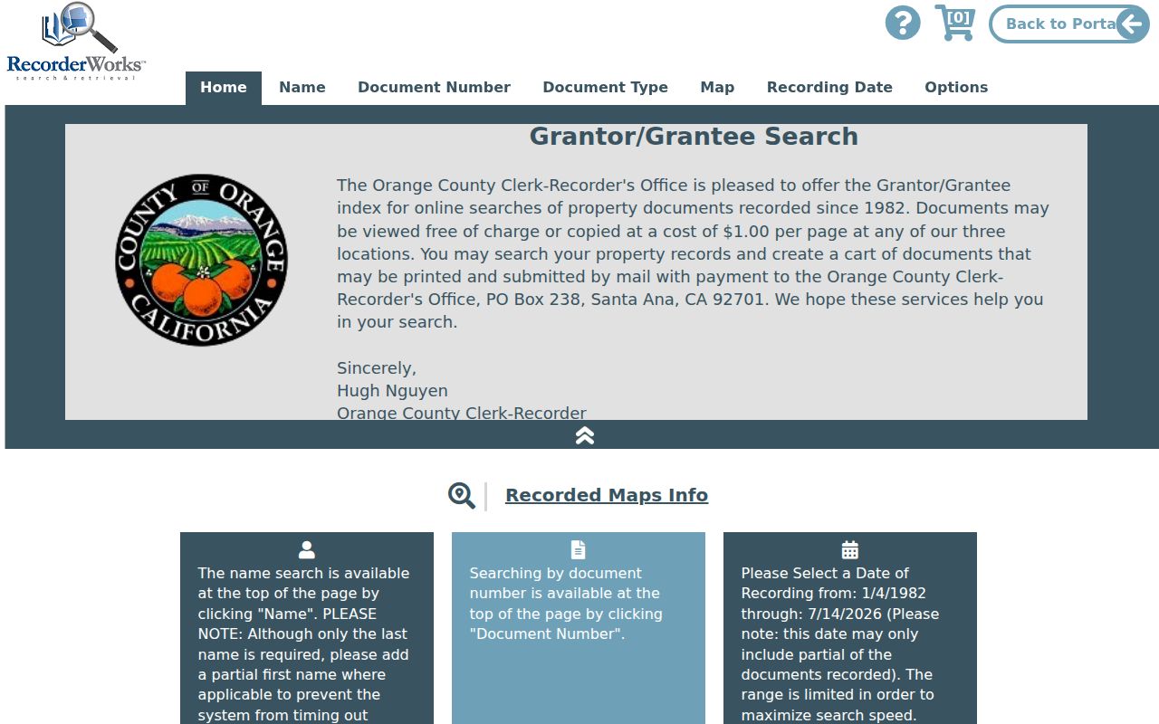 Seal Beach people search in Orange County RecorderWorks