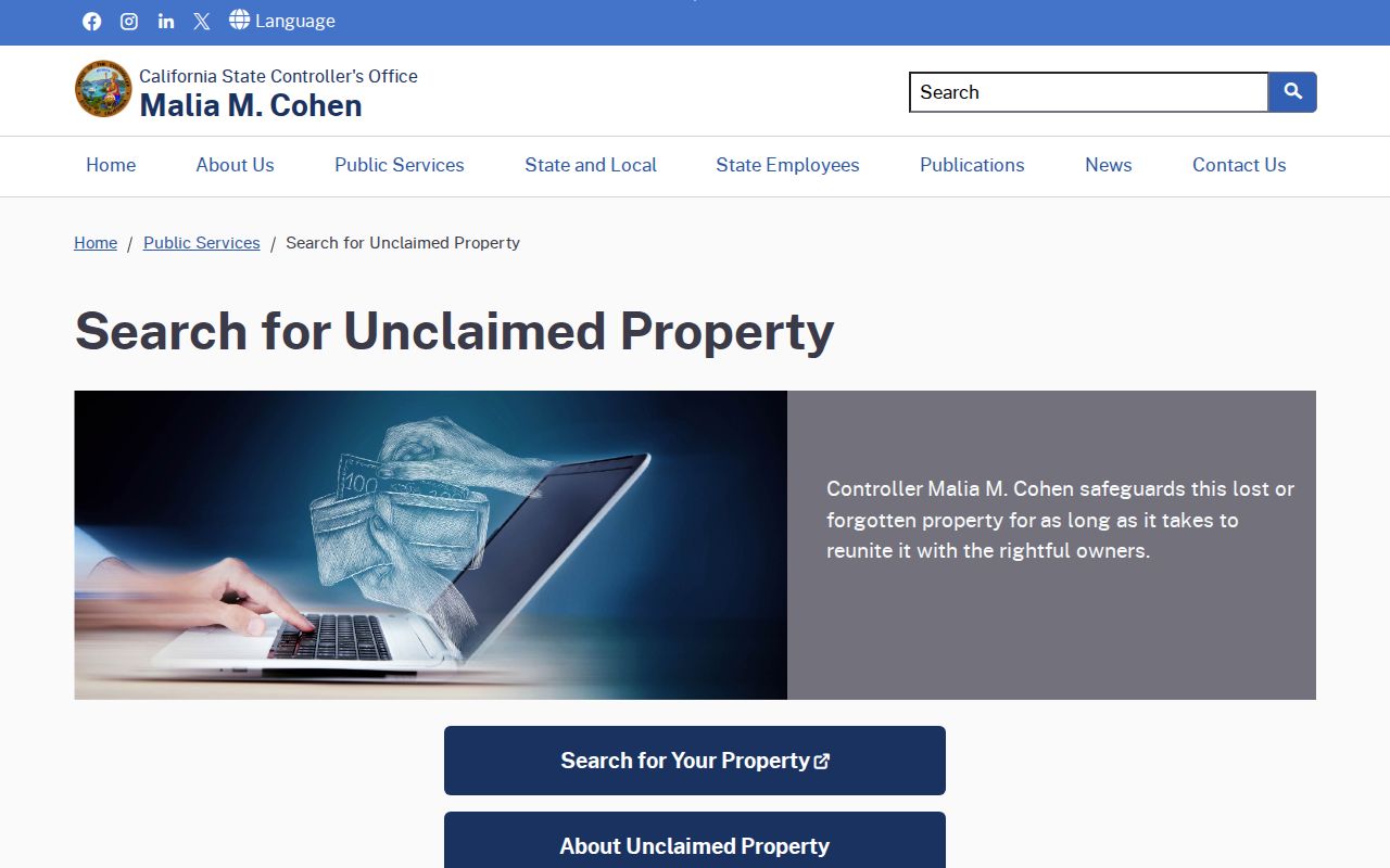 Seal Beach public records search for California unclaimed property